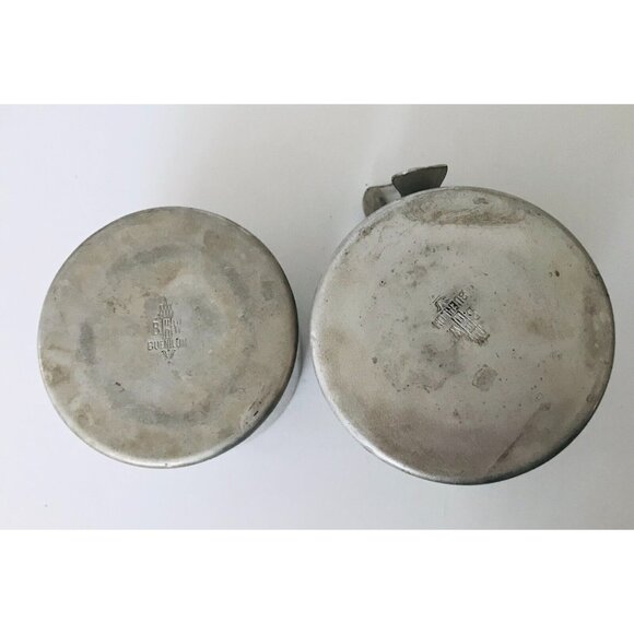 1940s Buenilum Hammered Aluminum Cream & Sugar Set & Serving Tray BW Metalwork - Picture 8 of 13